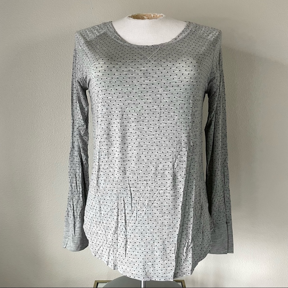 GAP GapBody Polka Dot Modal Long Sleeve Sleep Tee - Gray